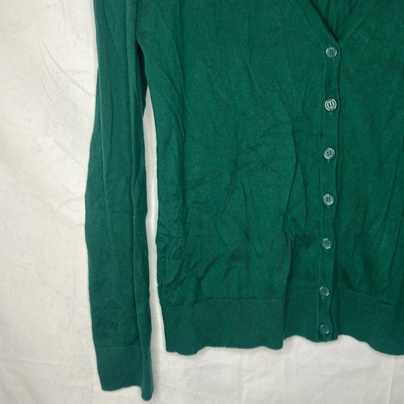 GREEN FOREVER 21 BUTTON CARDIGAN (L) - Picture 4 of 7